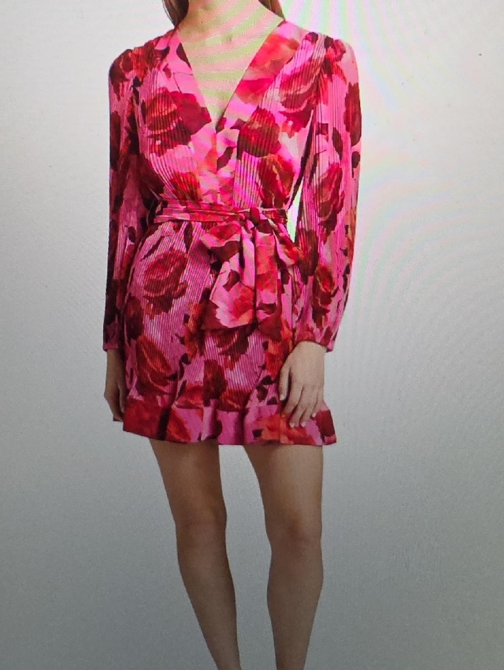 MILLY Liv Blurred Blossom Pleated Mini Dress Size 6 $450